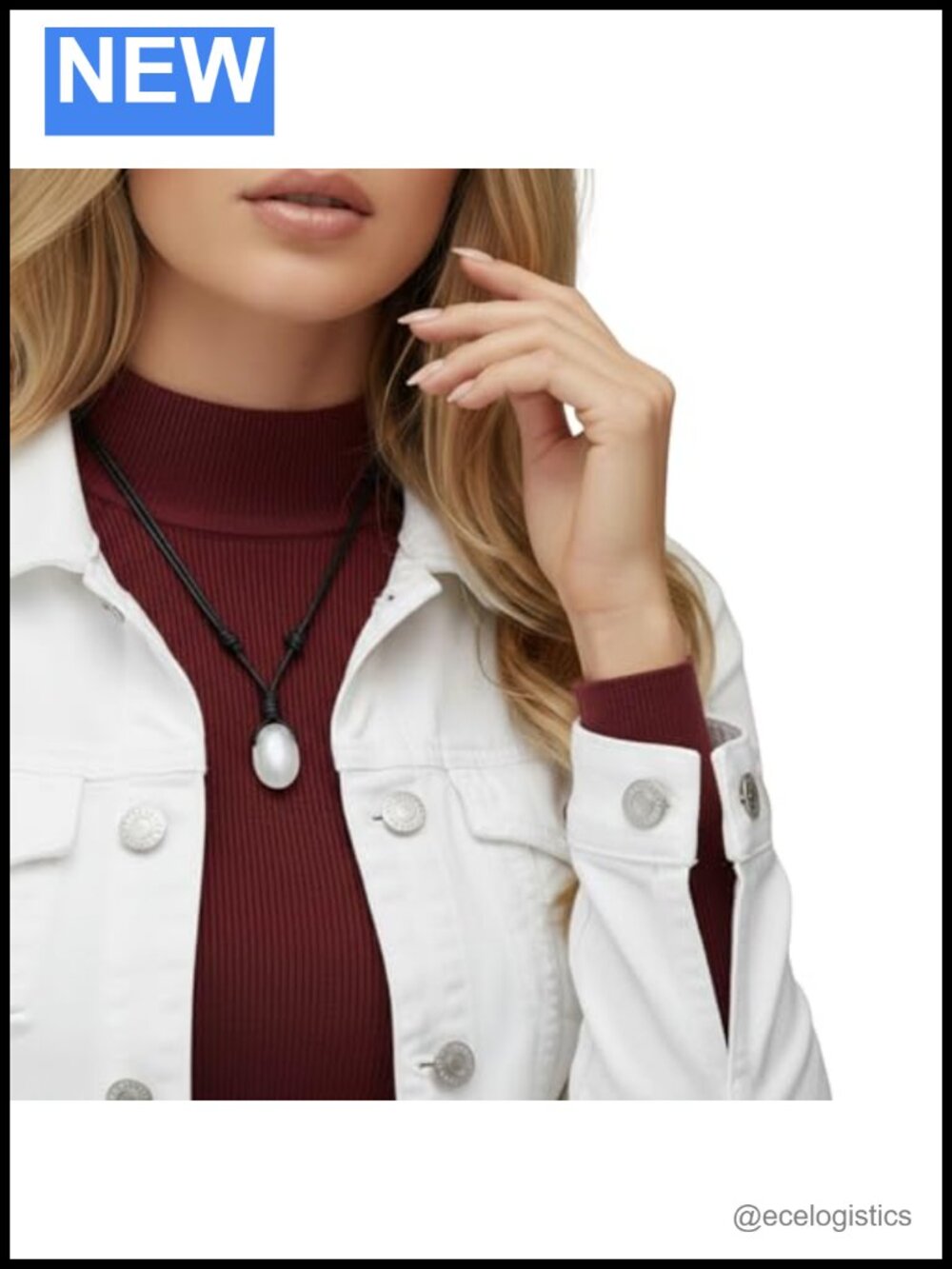 Selenite Crystal Pendant Necklace on Wax Cord Healing Protection